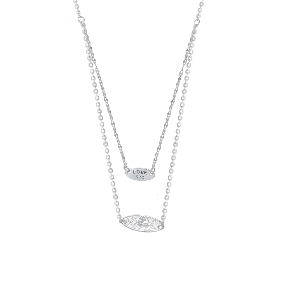 925 Silver Layered Love Pendant - 925 sterling silver pendant by Tassya Silver
