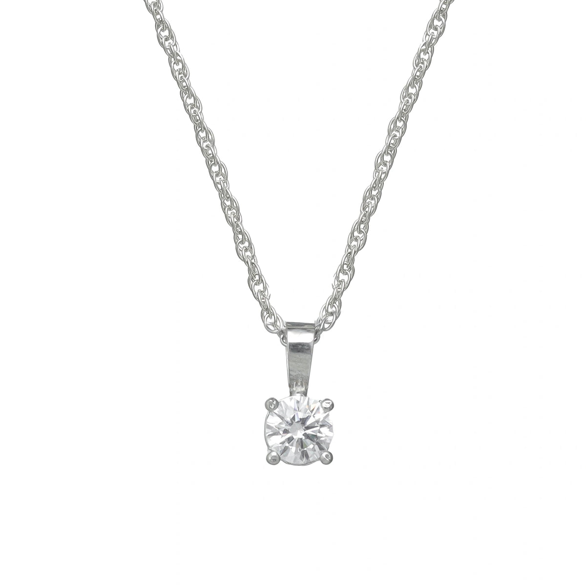 925 Silver Elegant Solitaire Pendant - 925 sterling silver pendant by Tassya Silver