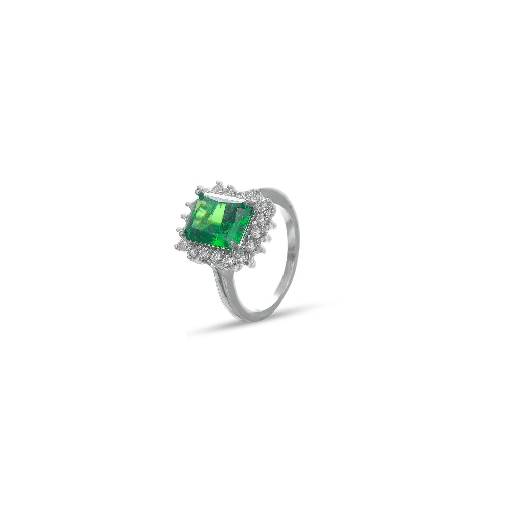 925 Silver Emerald Glow Ring - 925 sterling silver ring by Tassya Silver