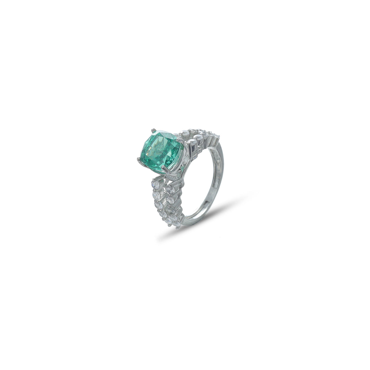 925 Silver Emerald Spark Ring - 925 sterling silver ring by Tassya Silver