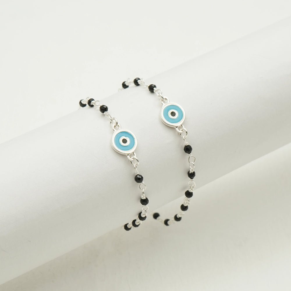 925 Silver Evil Eye Bracelet - 925 sterling silver bracelet by Tassya Silver