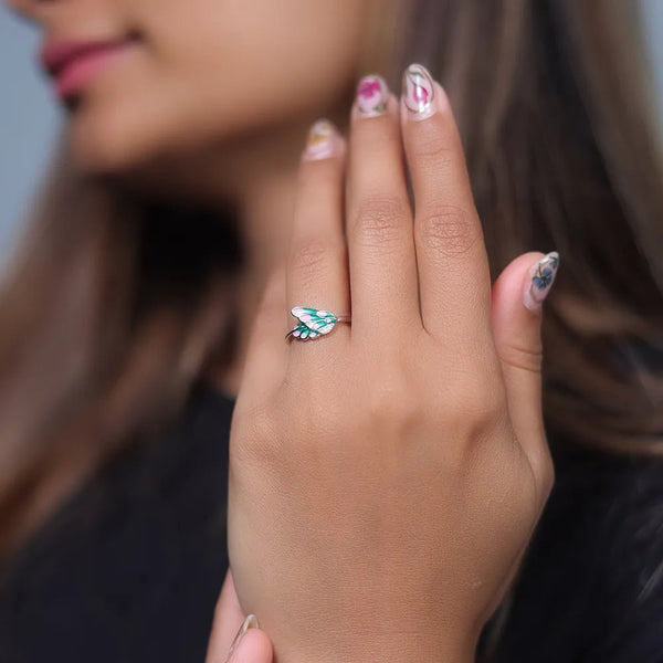 925 Silver Flutter Whisper Minimal Ring