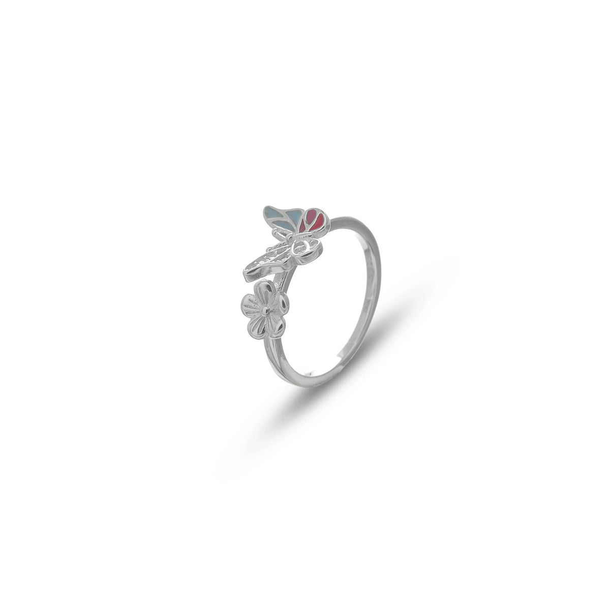925 Silver Garden Bloom Butterfly Ring - 925 sterling silver ring by Tassya Silver