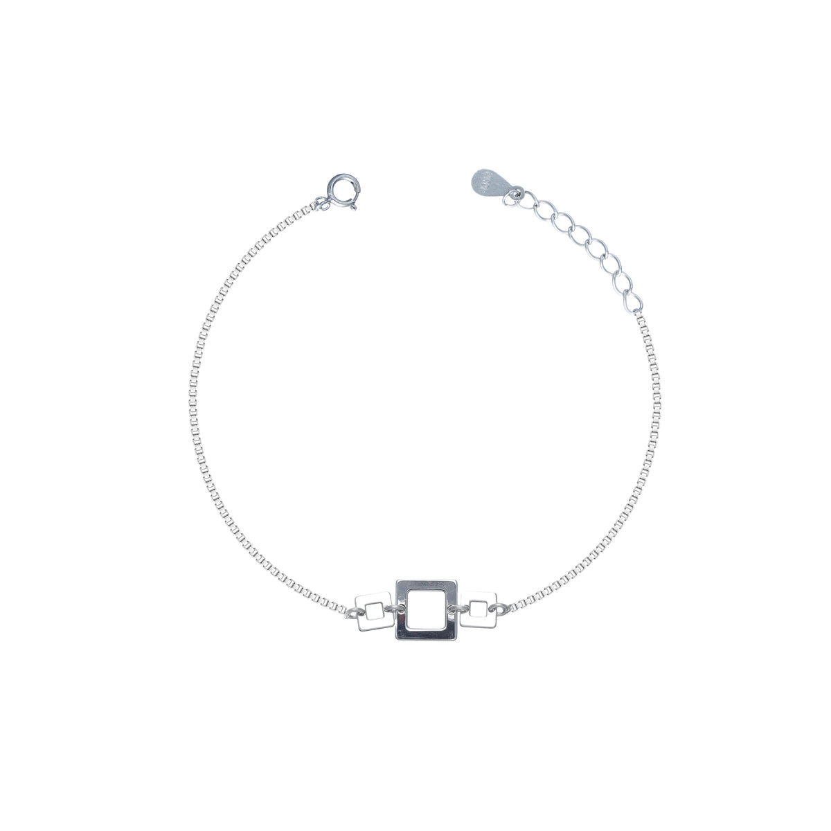 925 Silver GeoLink Bracelet - 925 sterling silver bracelet by Tassya Silver