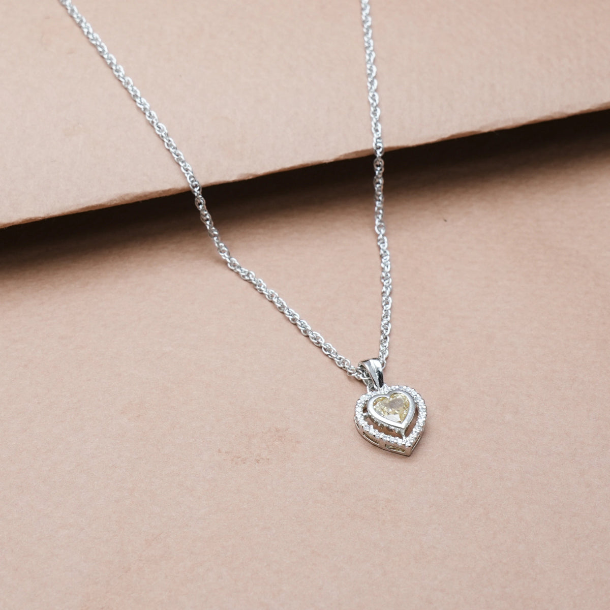 925 Silver Golden Bloom Heart Pendant - 925 sterling silver pendant by Tassya Silver