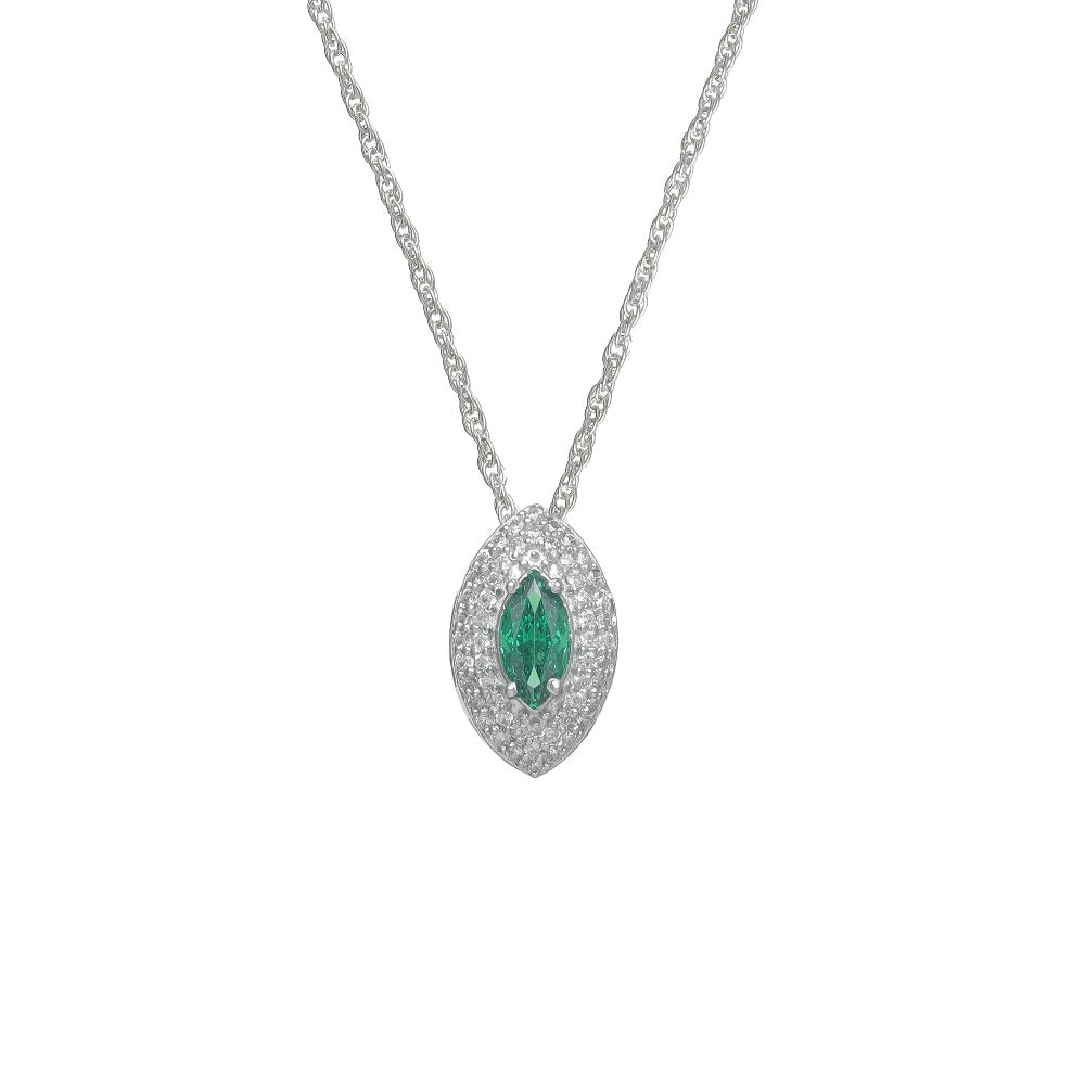 925 Silver Green Envy Gleam Pendant - 925 sterling silver pendant by Tassya Silver