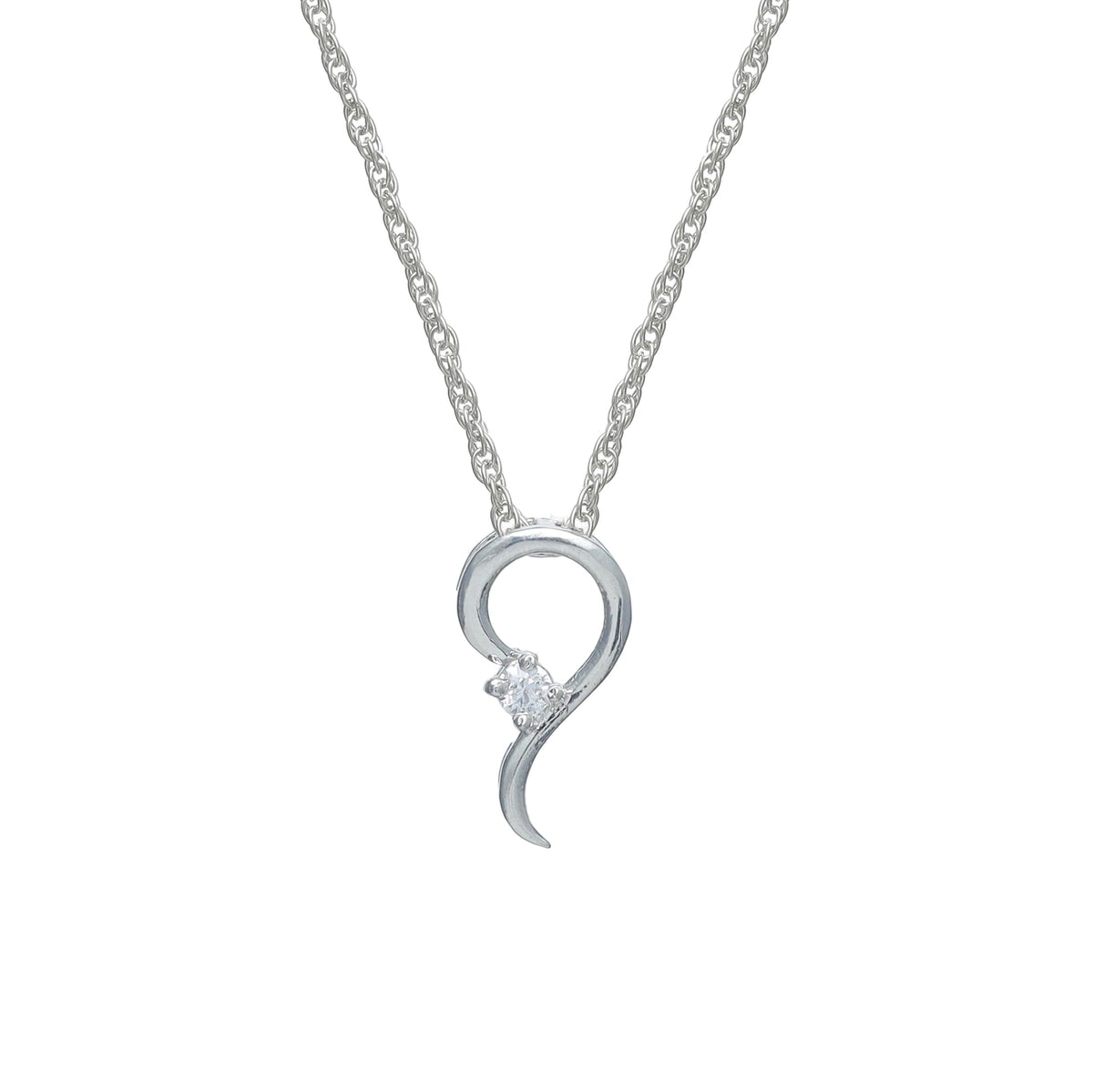 925 Silver Halo Drop Pendant - 925 sterling silver pendant by Tassya Silver