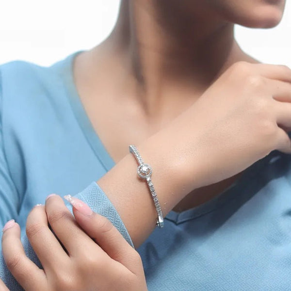 925 Silver Halo of Diamonds Kada