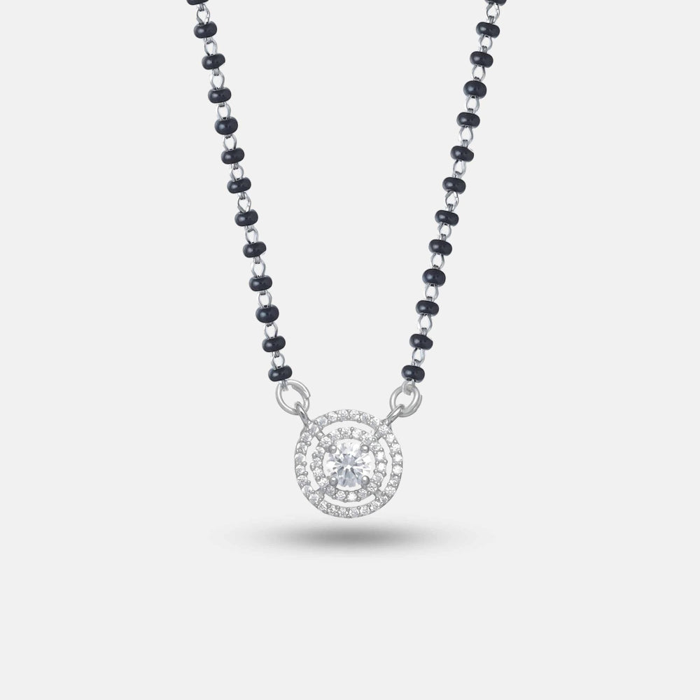 925 Silver Halo Spark Mangalsutra - 925 sterling silver mangalsutra by Tassya Silver