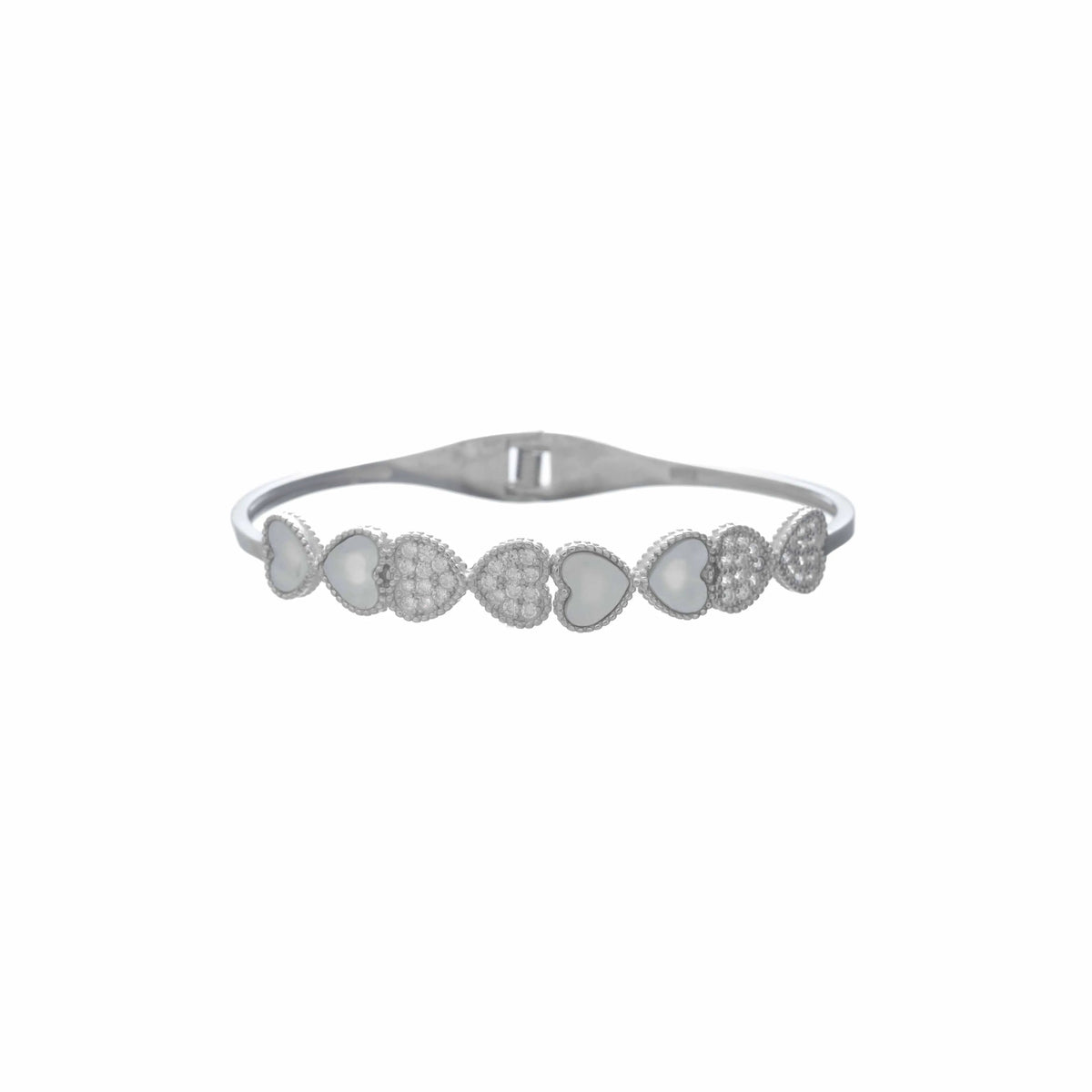 925 Silver Heart Harmony Kada - 925 sterling silver bracelet by Tassya Silver