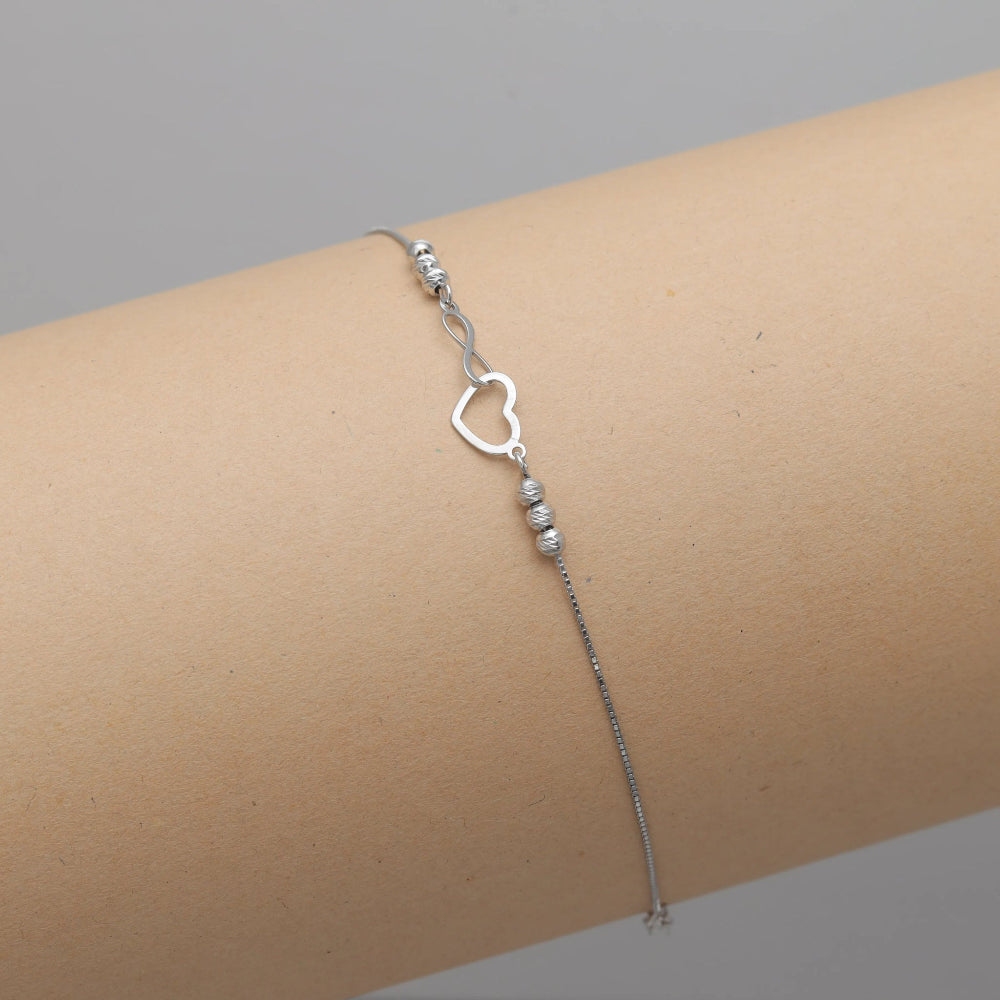 925 Silver Infinity Love Bracelet - 925 sterling silver bracelet by Tassya Silver