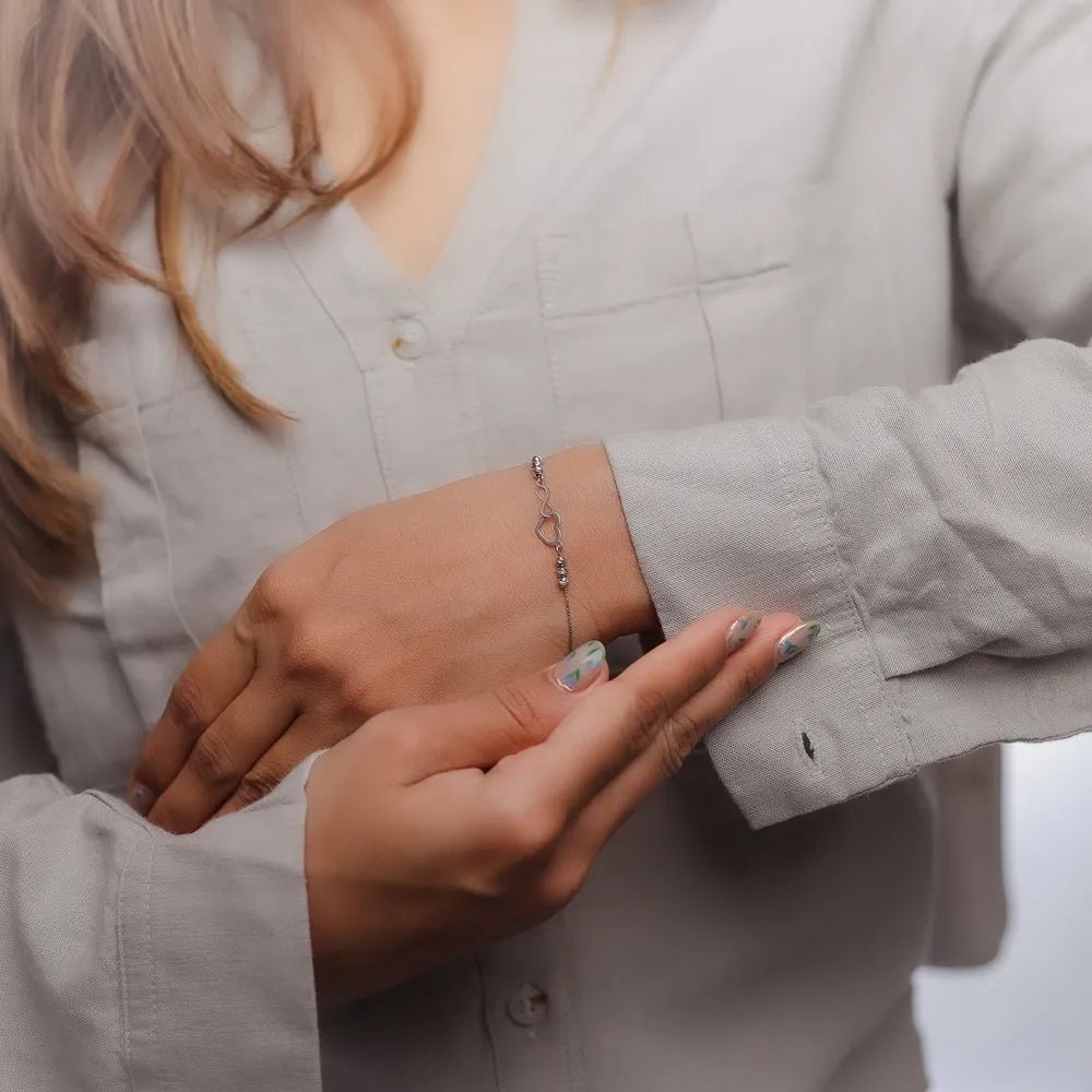 925 Silver Infinity Love Bracelet - 925 sterling silver bracelet by Tassya Silver