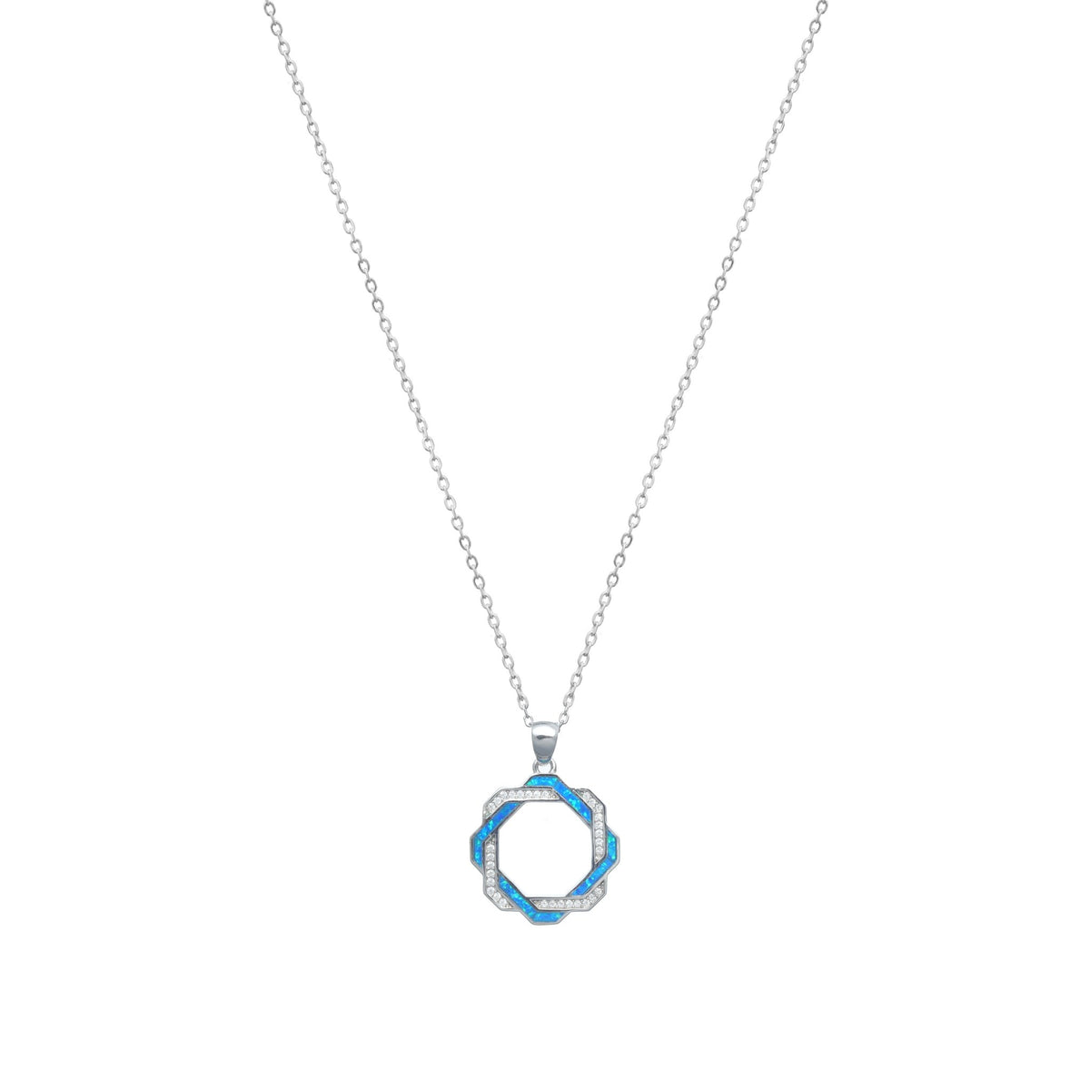 925 Silver Intertwined Halo Chain Pendant - 925 sterling silver pendant by Tassya Silver