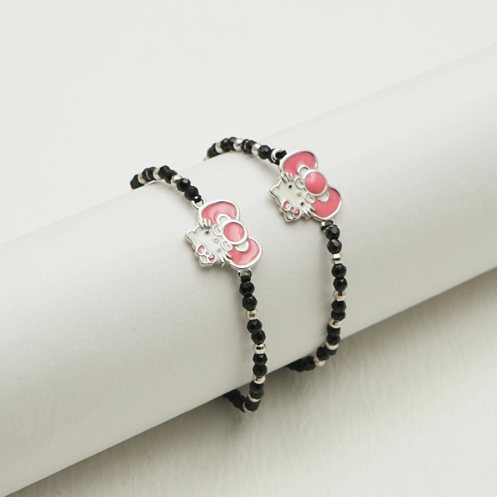 925 Silver Kitty Bow Bracelet - 925 sterling silver bracelet by Tassya Silver
