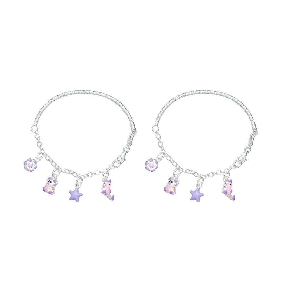 925 Silver Lavender Dreams Kada - 925 sterling silver bracelet by Tassya Silver
