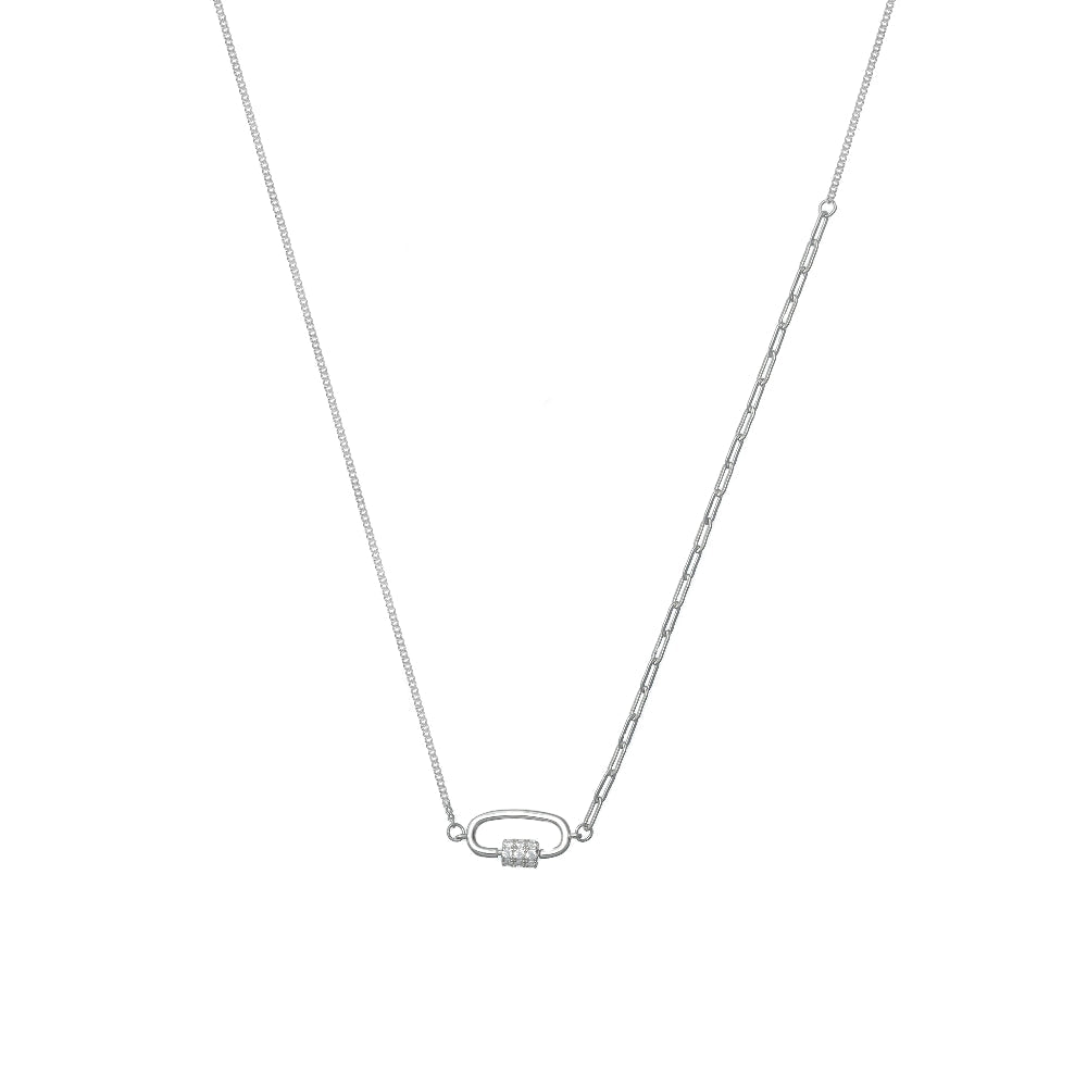 925 Silver Link Lock Chain Pendant - 925 sterling silver pendant by Tassya Silver
