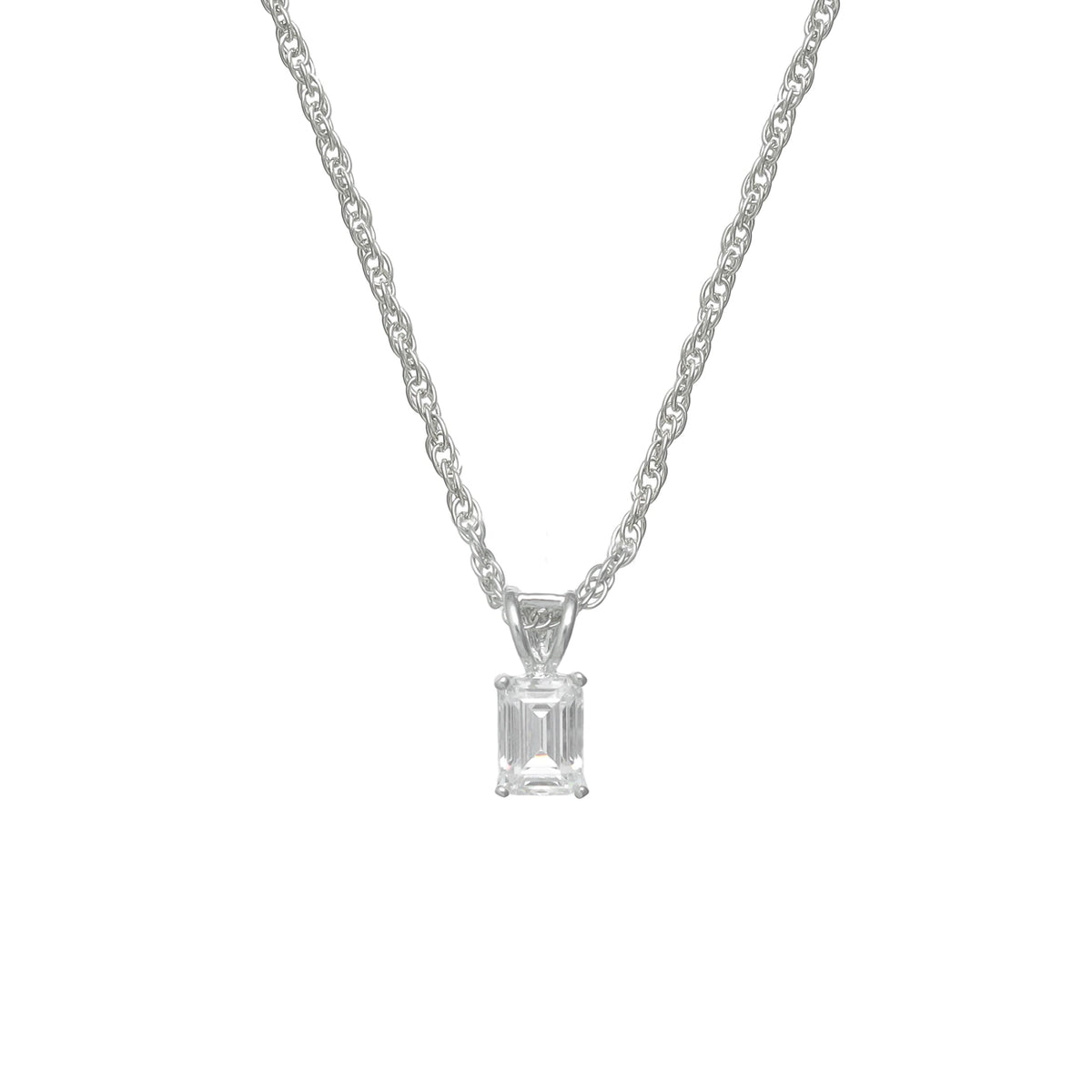 925 Silver Marquise Emerald Pendant - 925 sterling silver pendant by Tassya Silver