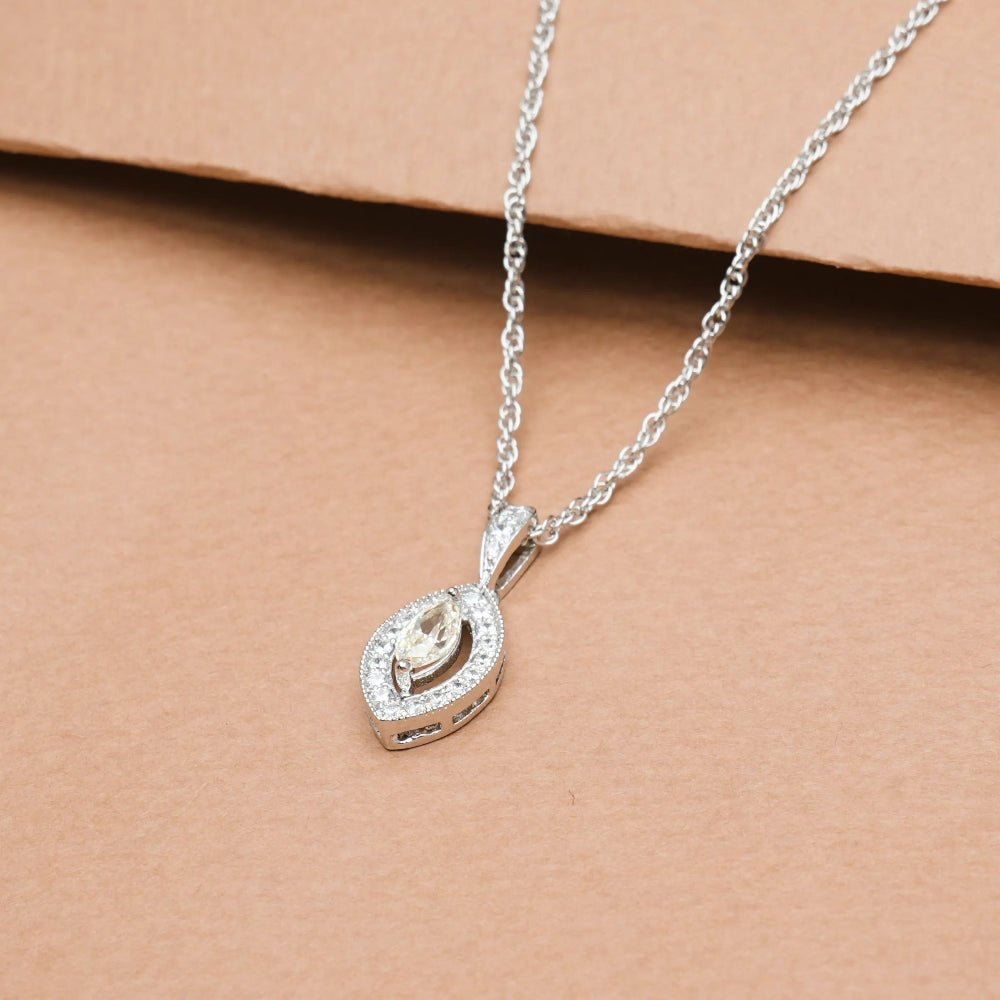 925 Silver Marquise Glow Pendant - 925 sterling silver pendant by Tassya Silver