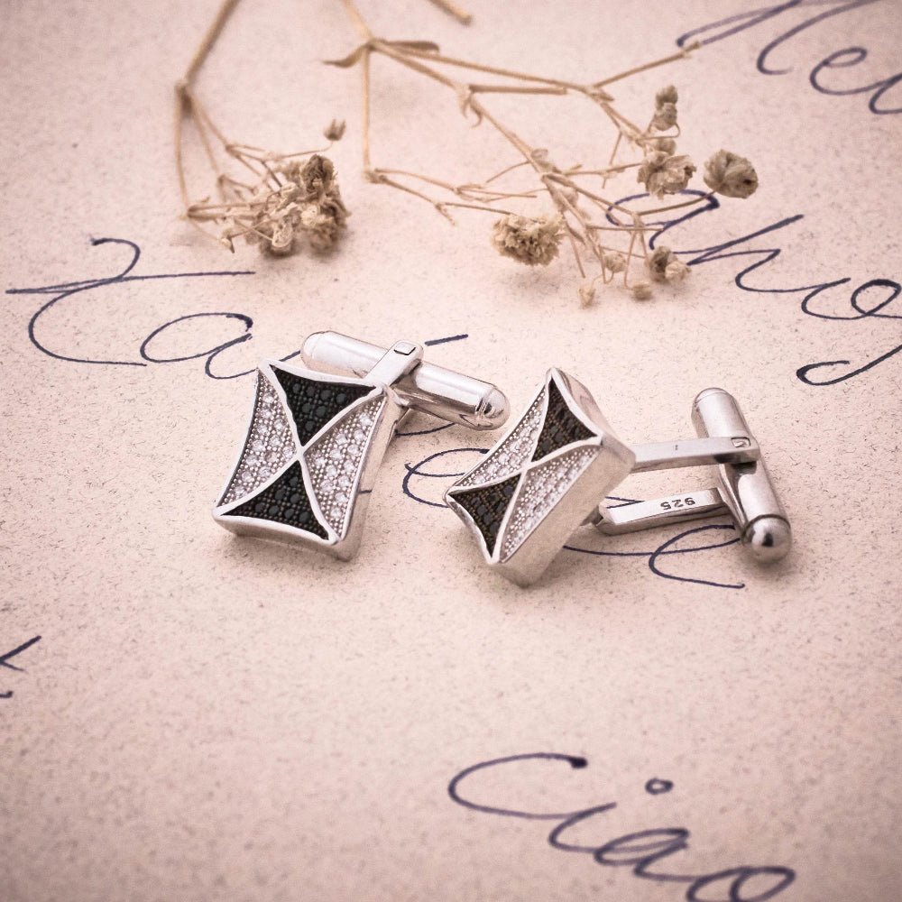 925 Silver Midnight Star Cufflinks - 925 sterling silver jewellery by Tassya Silver
