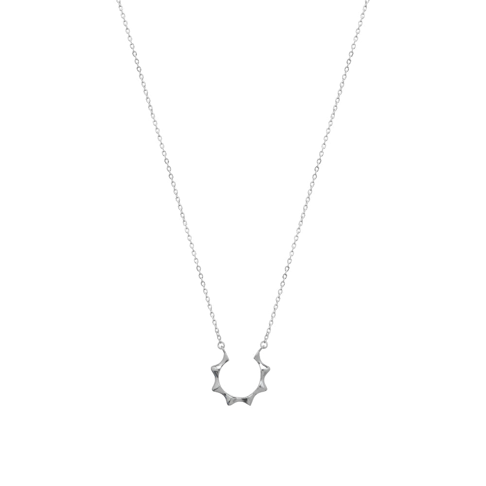 925 Silver Minimal Sunburst Chain Pendant - 925 sterling silver pendant by Tassya Silver