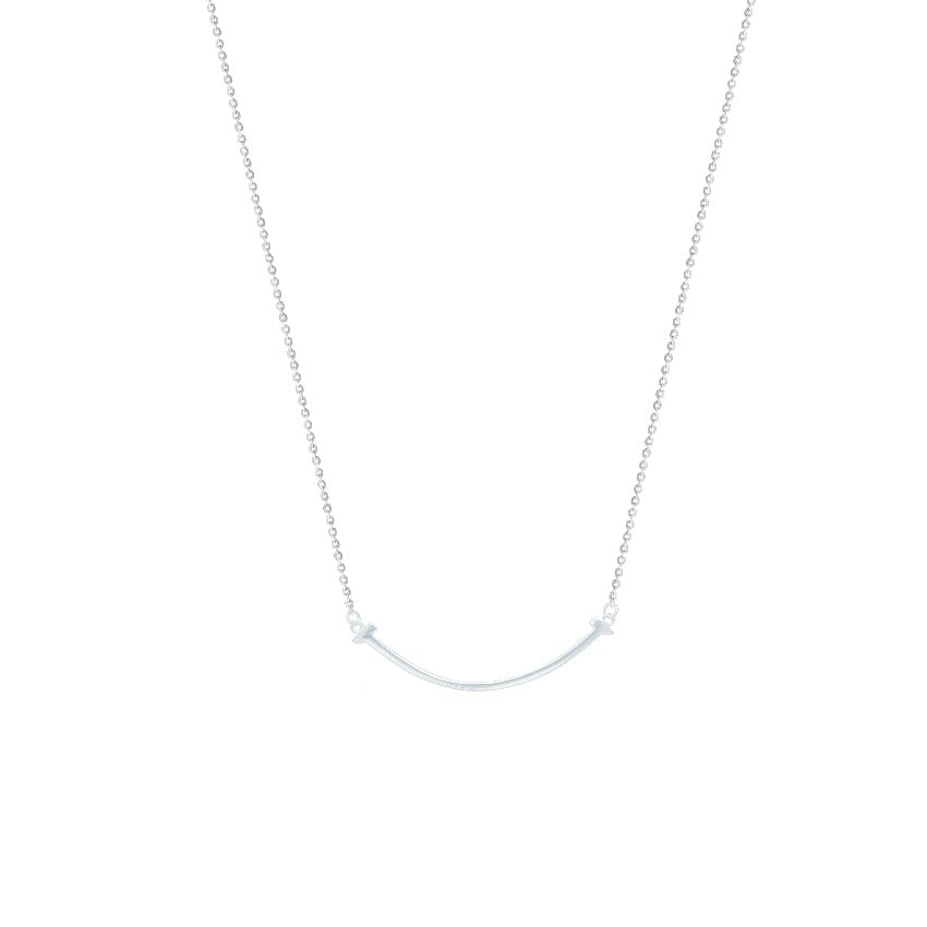 925 Silver Minimalist Arc Chain Pendant - 925 sterling silver pendant by Tassya Silver
