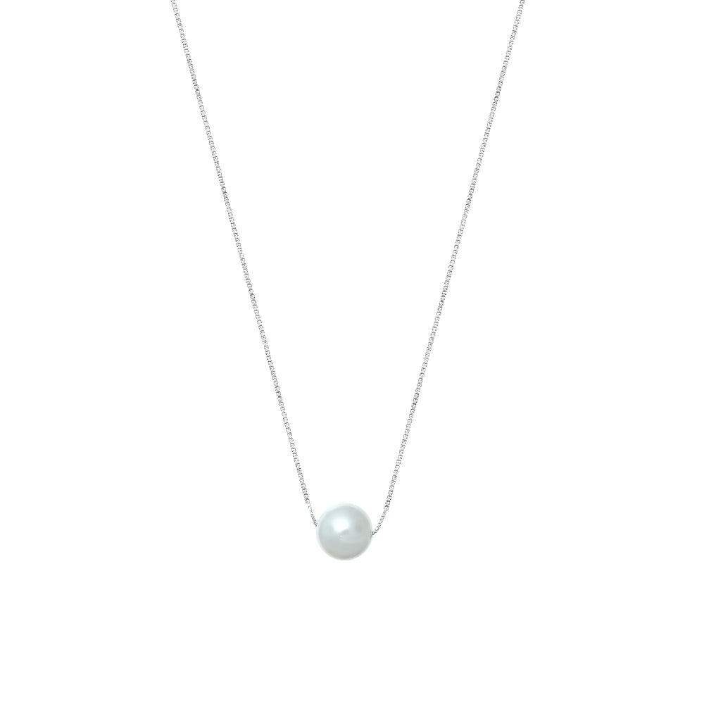 925 Silver Moonlit Pearl Chain Pendant - 925 sterling silver pendant by Tassya Silver