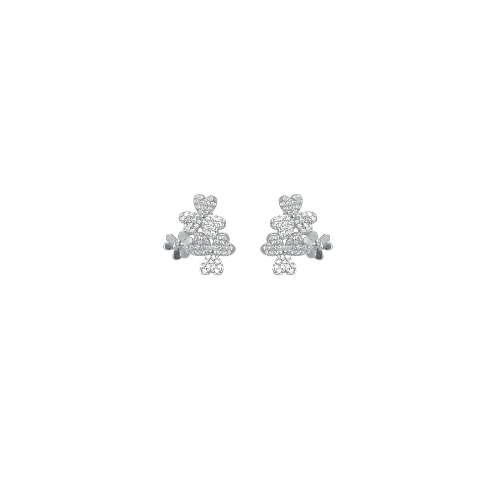 925 Silver Nature Inspired Floral Bunch Earrings - 925 sterling silver earrings by Tassya Silver