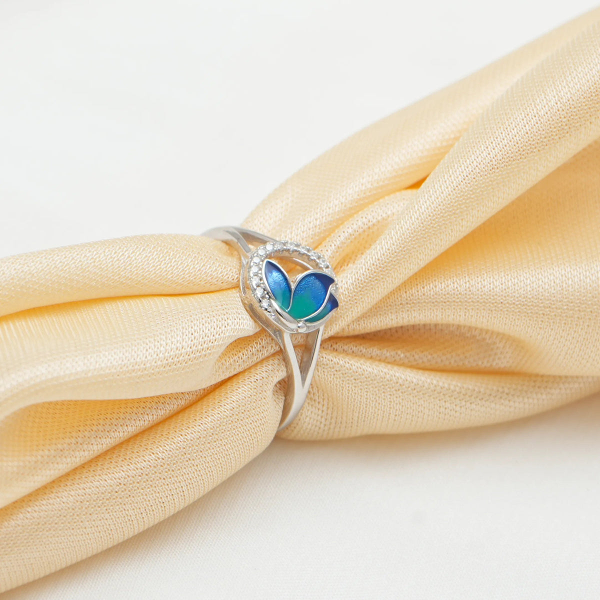 925 Silver Ocean Bloom Opal Ring - 925 sterling silver ring by Tassya Silver