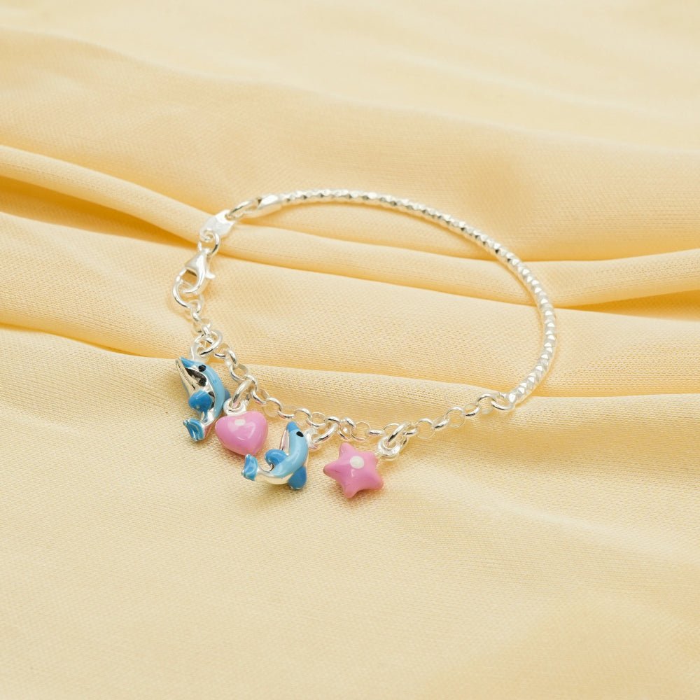 925 Silver Ocean Charm Kada - 925 sterling silver bracelet by Tassya Silver