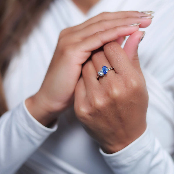 925 Silver Ocean Heart Ring