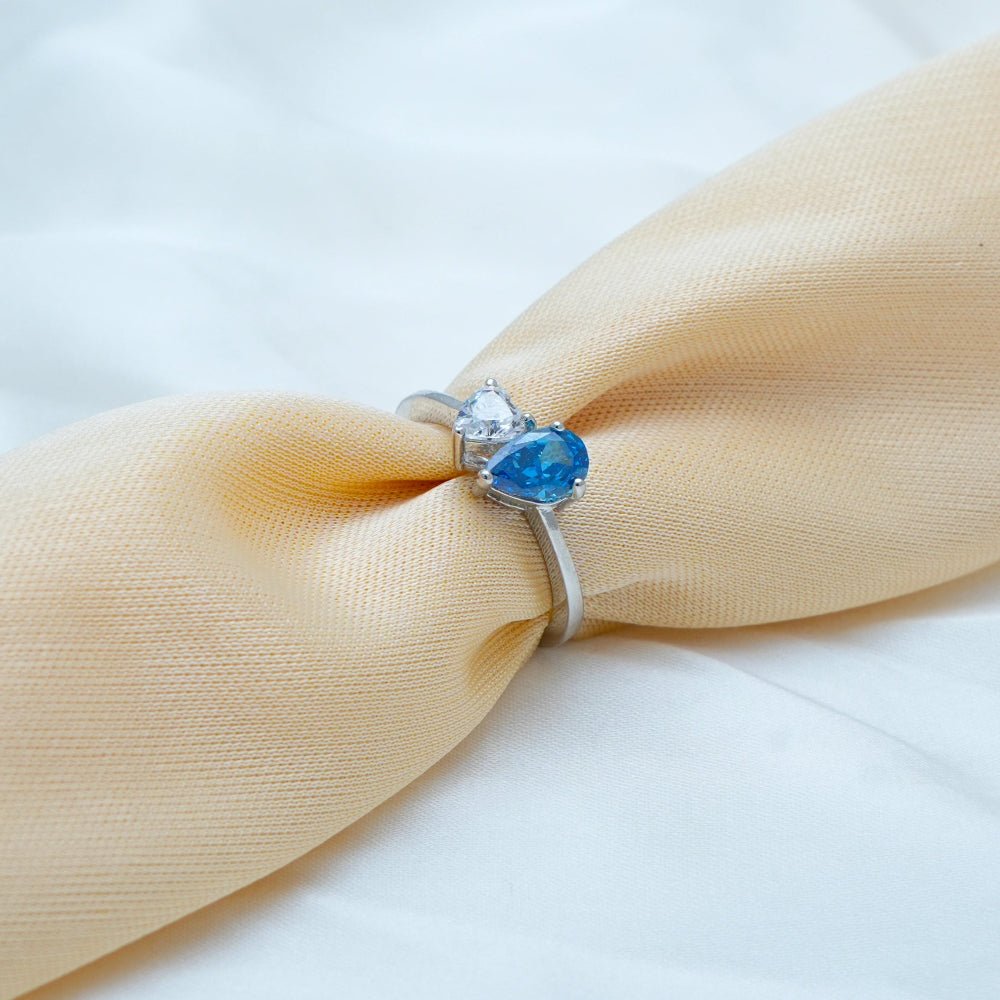 925 Silver Ocean Heart Ring - 925 sterling silver ring by Tassya Silver