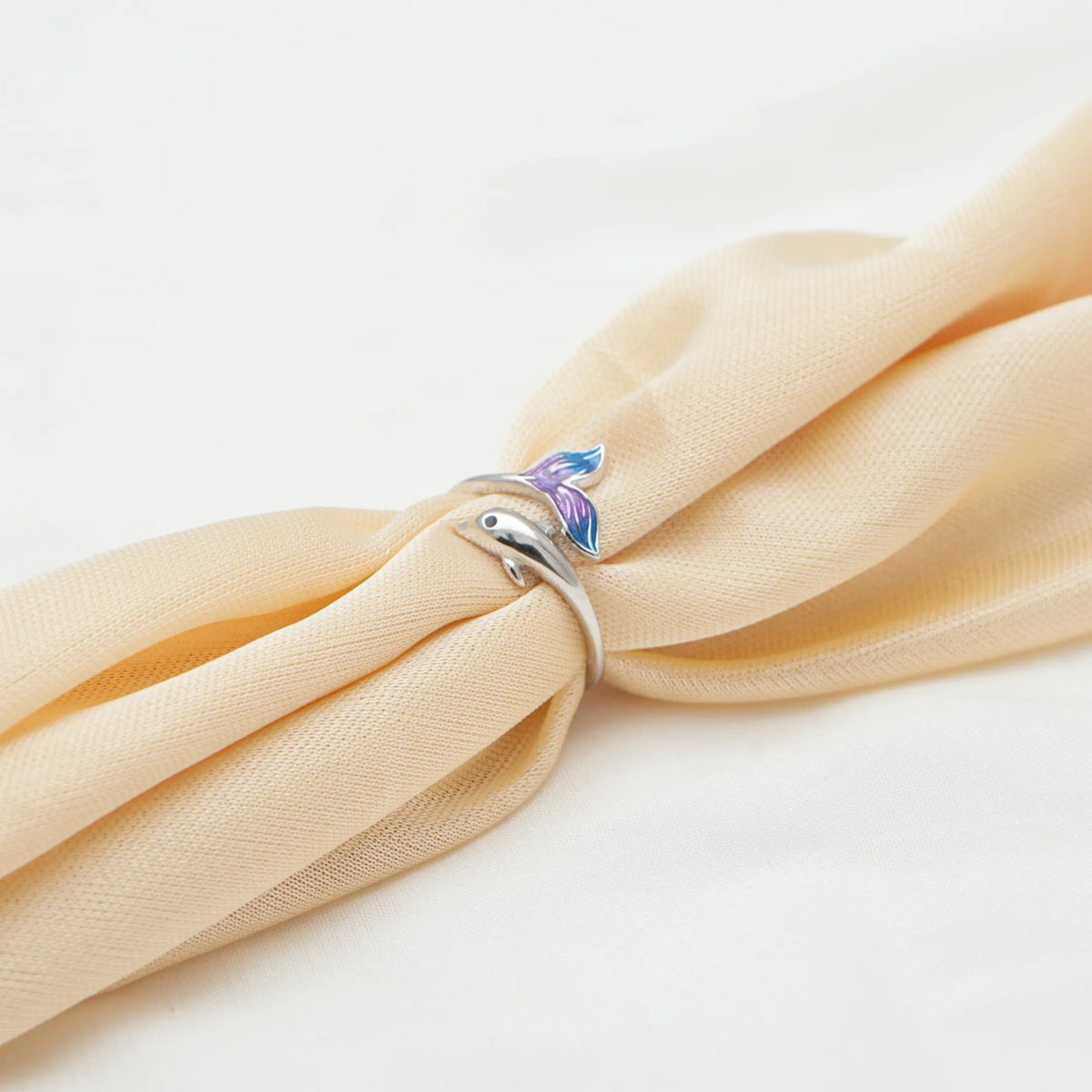 925 Silver Ocean Whirl Dolphin Ring - 925 sterling silver ring by Tassya Silver