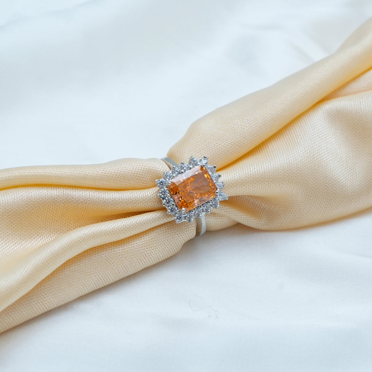 925 Silver Peach Radiance Ring - 925 sterling silver ring by Tassya Silver