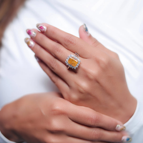 925 Silver Peach Radiance Ring