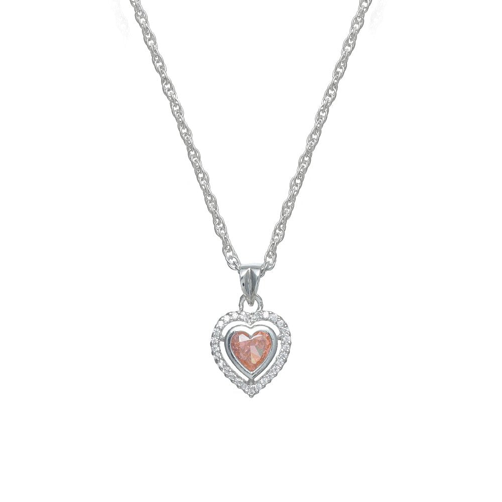 925 Silver Peachy Love Pendant - 925 sterling silver pendant by Tassya Silver