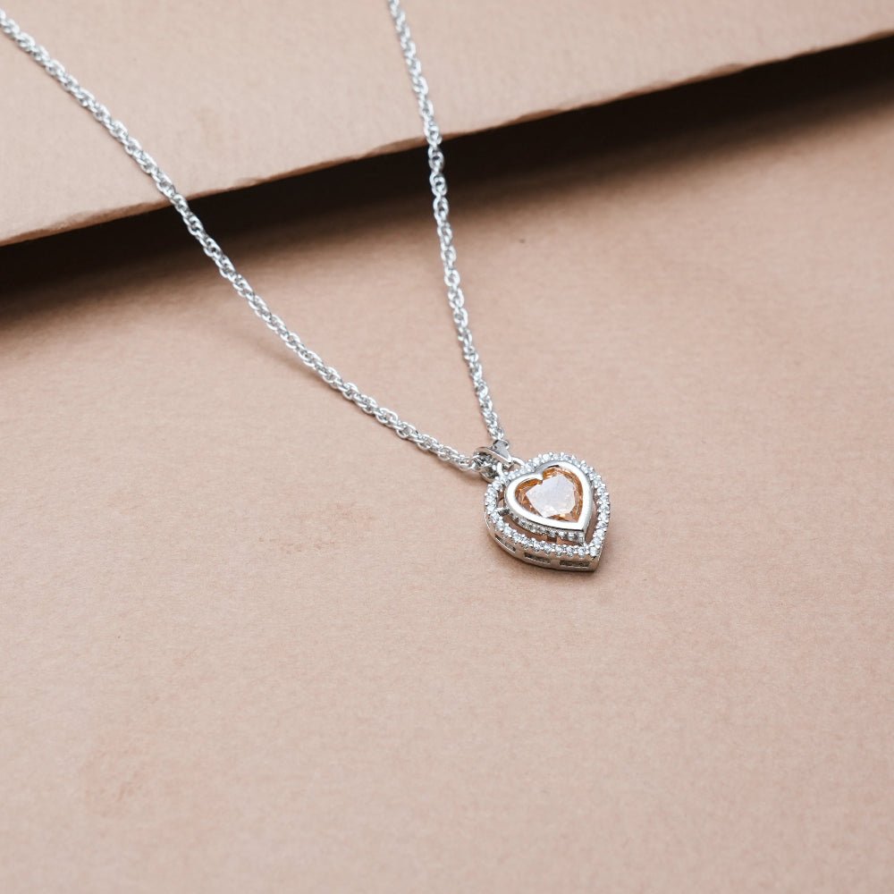 925 Silver Peachy Love Pendant - 925 sterling silver pendant by Tassya Silver