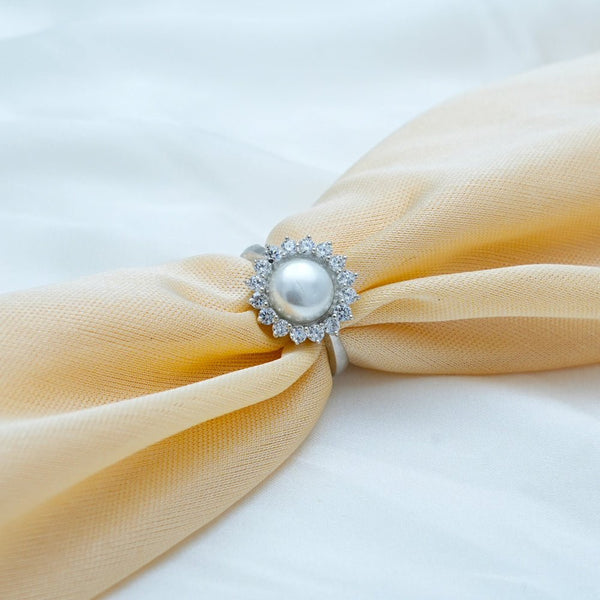 925 Silver Pearl Bloom Ring