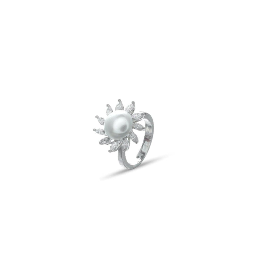 925 Silver Pearl Sun Ring - 925 sterling silver ring by Tassya Silver