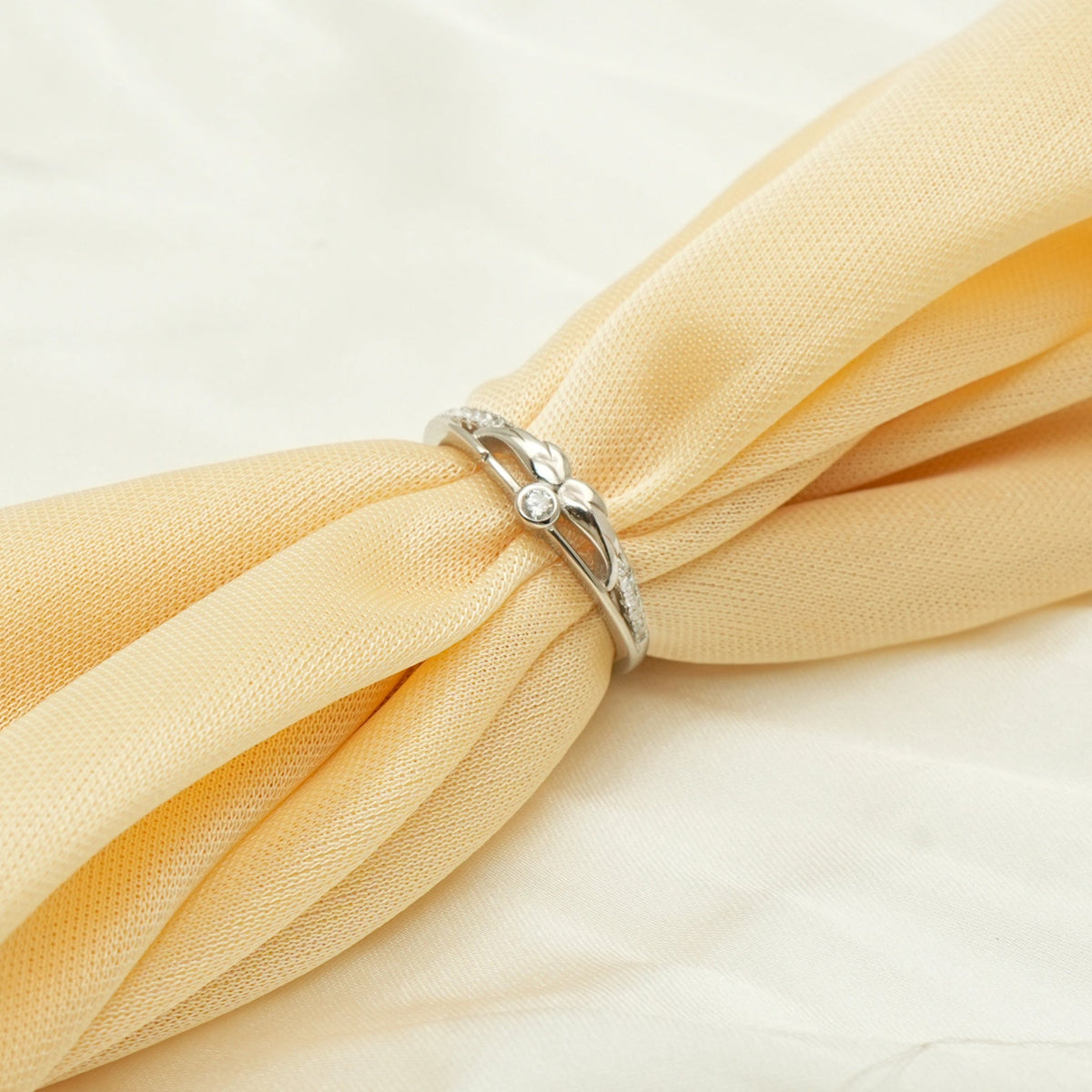 925 Silver Petal Crest Floral Ring - 925 sterling silver ring by Tassya Silver