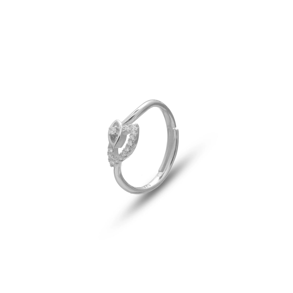 925 Silver Petal Whirl Floral Ring - 925 sterling silver ring by Tassya Silver
