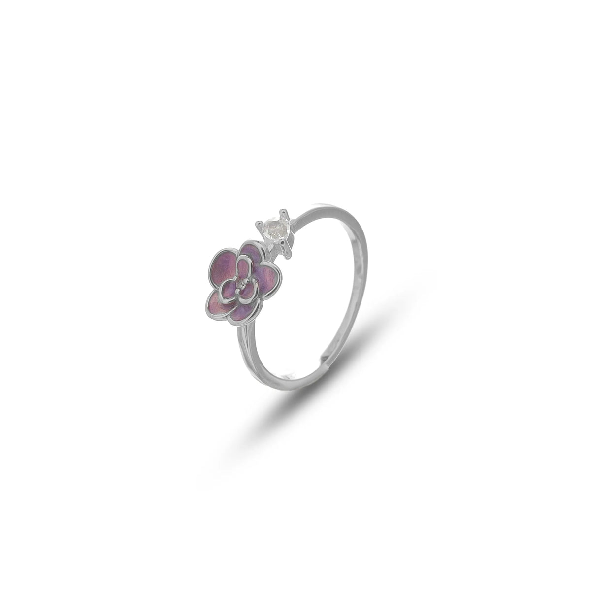 925 Silver Petal Whisper Floral Ring - 925 sterling silver ring by Tassya Silver