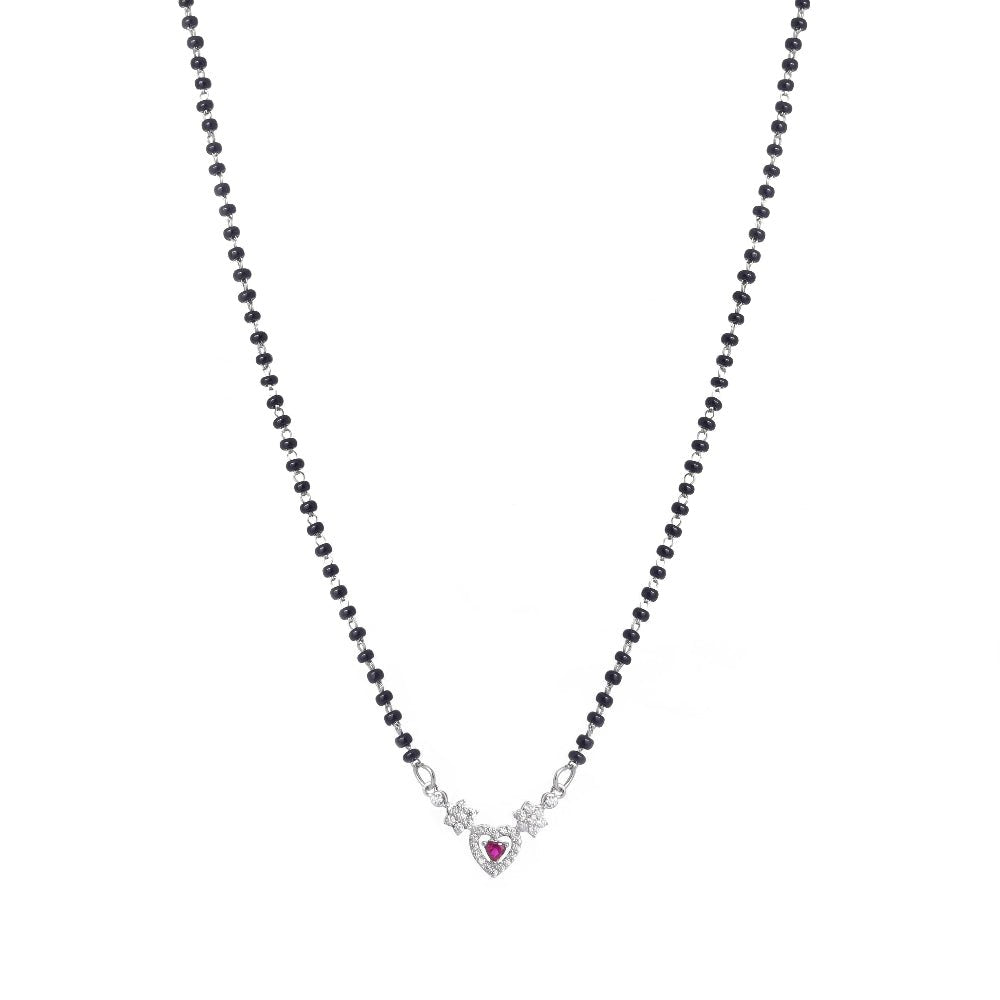 925 Silver Pink Heart Mangalsutra - 925 sterling silver mangalsutra by Tassya Silver
