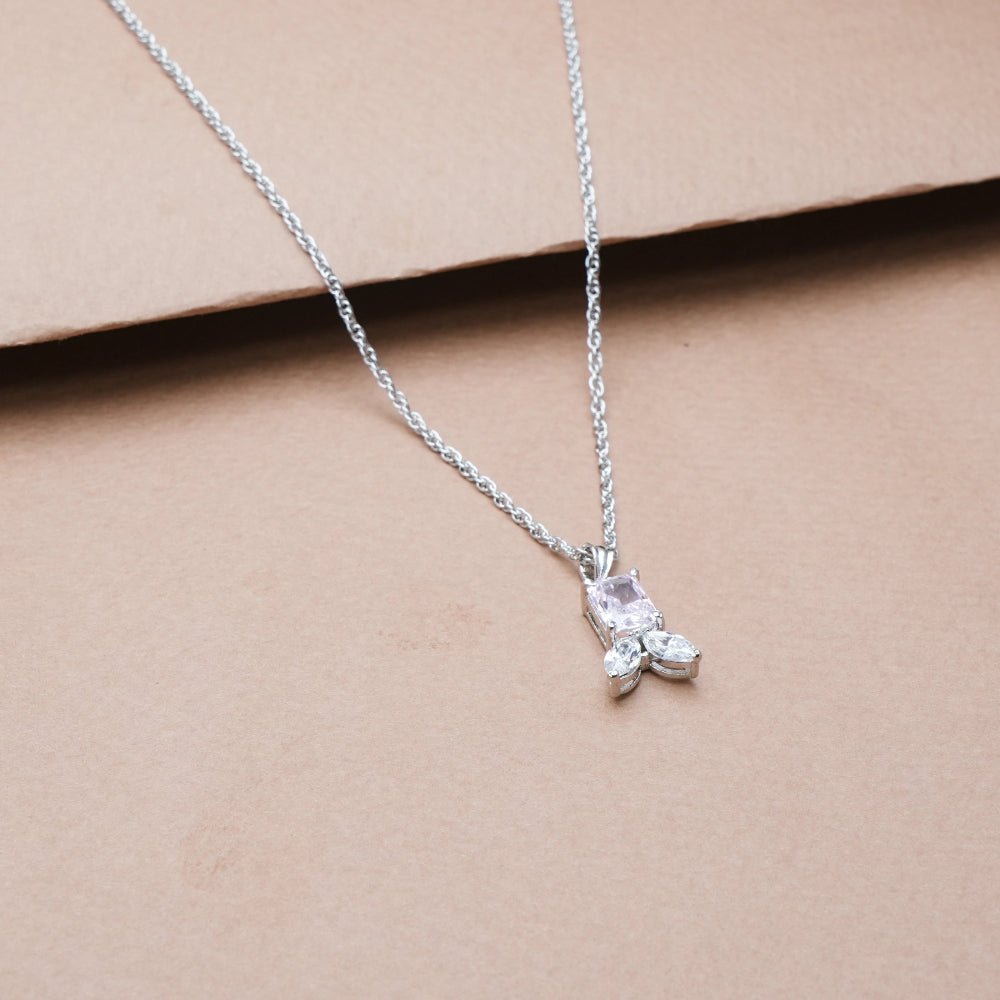925 Silver Pink Petal Kiss Pendant - 925 sterling silver pendant by Tassya Silver