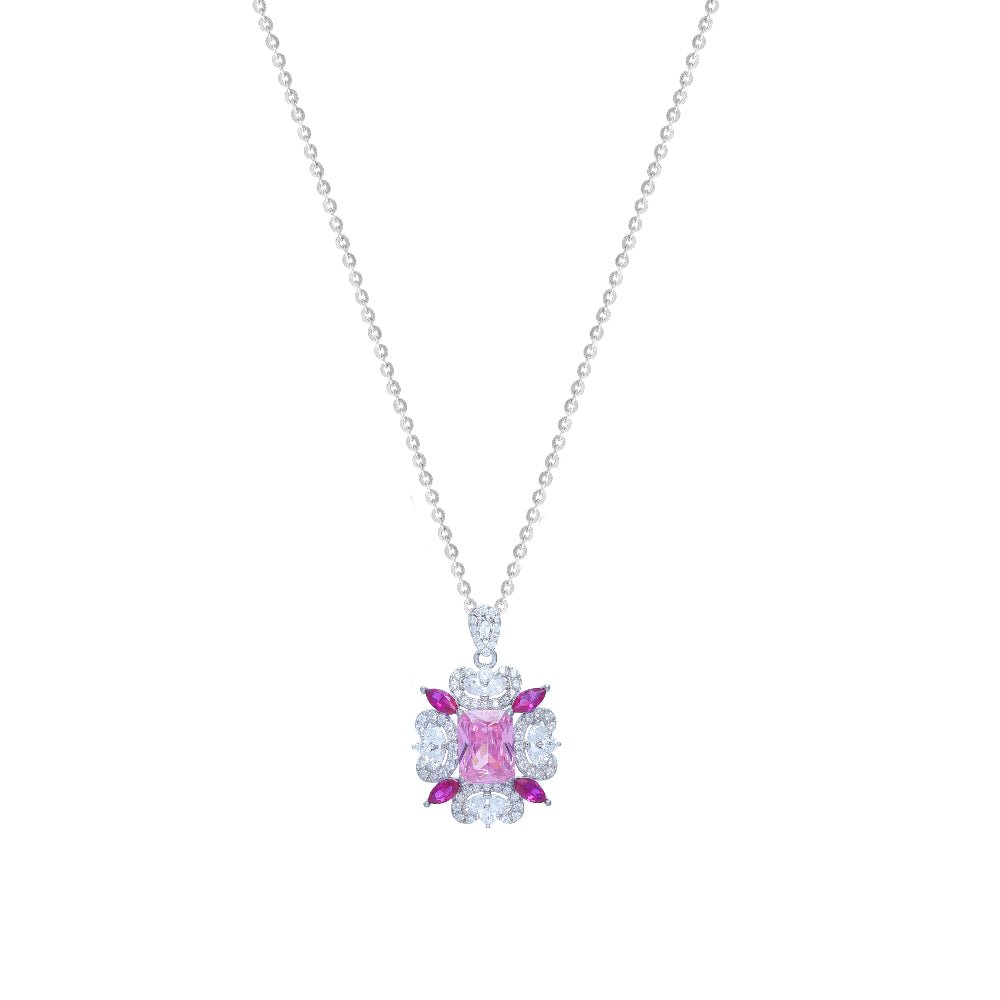 925 Sterling Silver Pink Royale Chain Pendant - 925 sterling silver pendant by Tassya Silver