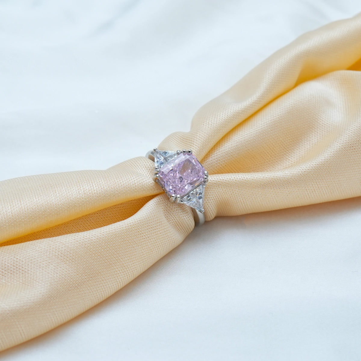 925 Silver Princess Pink Ring - 925 sterling silver ring by Tassya Silver