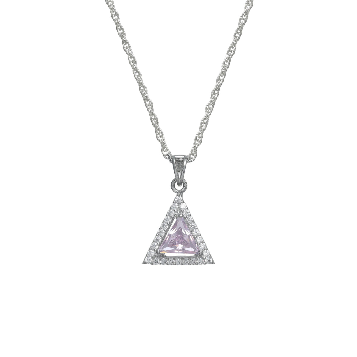 925 Silver Prism Blush Pendant - 925 sterling silver pendant by Tassya Silver