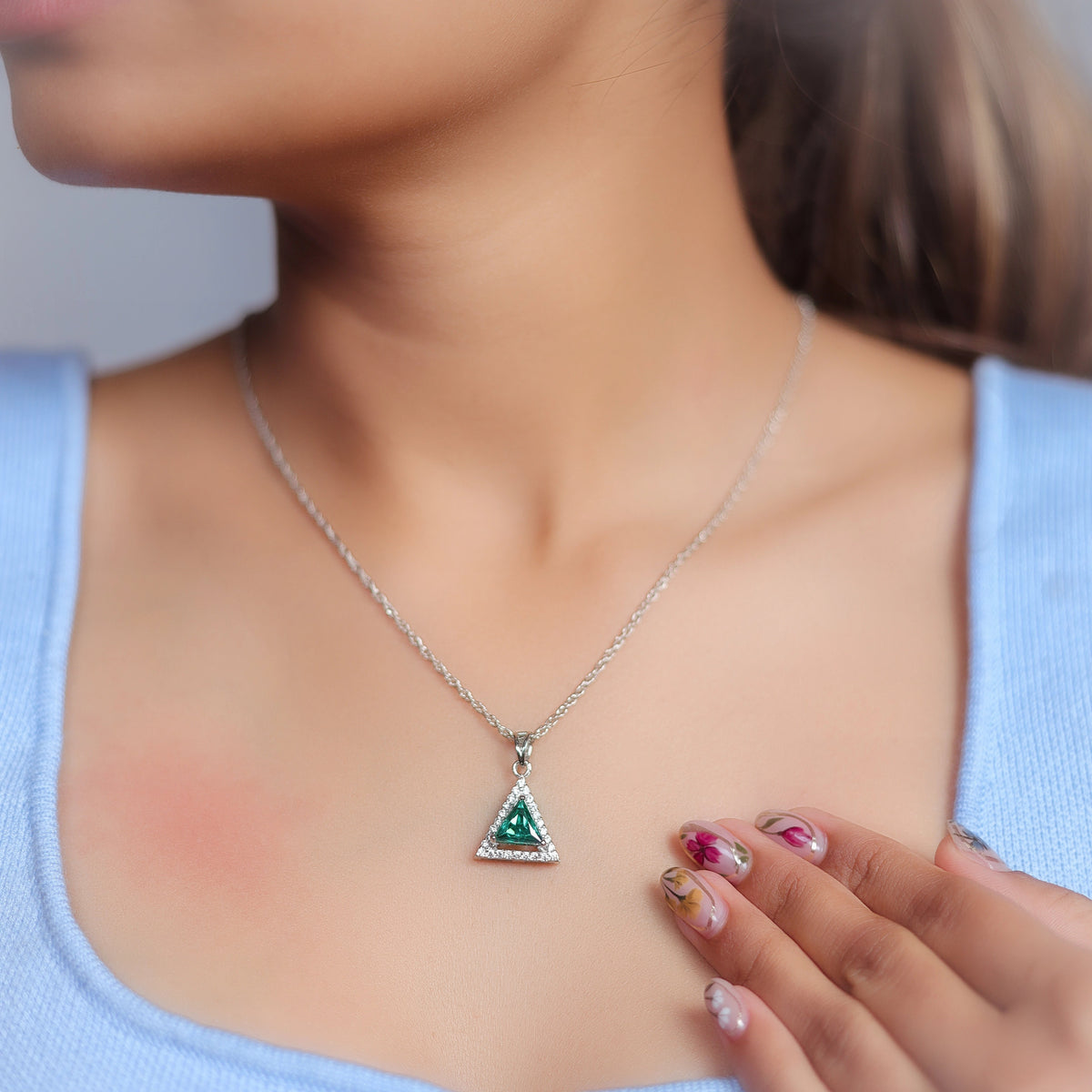 925 Silver Prism Spark Pendant - 925 sterling silver pendant by Tassya Silver