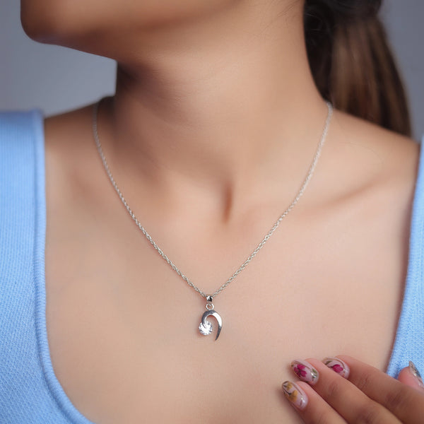 925 Silver Radiance Curve Pendant