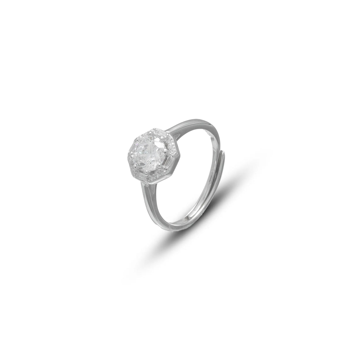 925 Silver Radiant Hexa Ring - 925 sterling silver ring by Tassya Silver