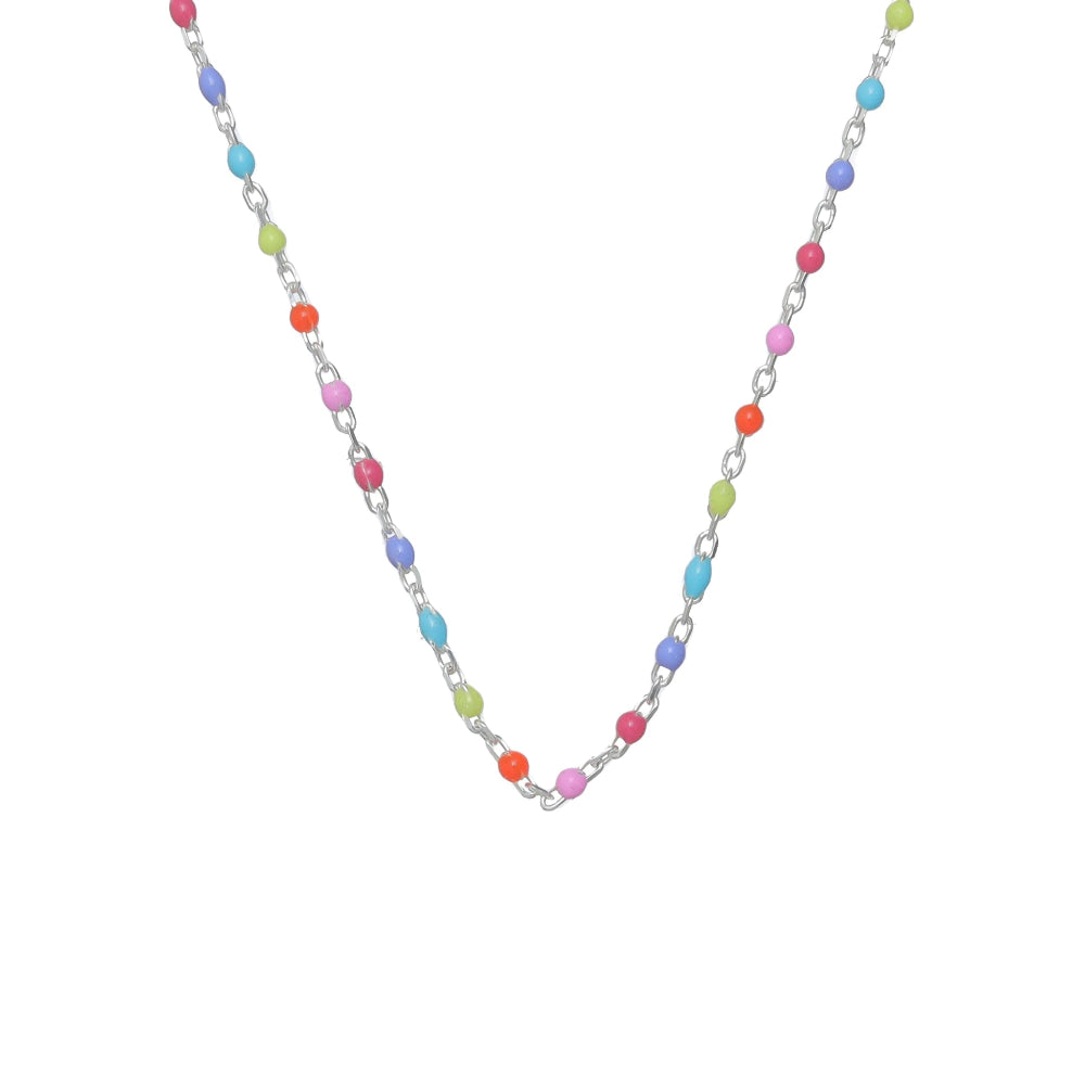 925 Silver Rainbow Bead Pendant - 925 sterling silver pendant by Tassya Silver